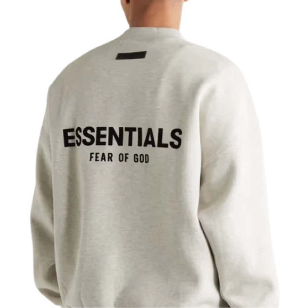 Fear of God Essentials Light Oatmeal Relaxed Crew Neck Sweatshirt Unisex Sz. XXS